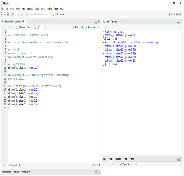 Statistical Application In R And Python Calculating Binomial Distribution