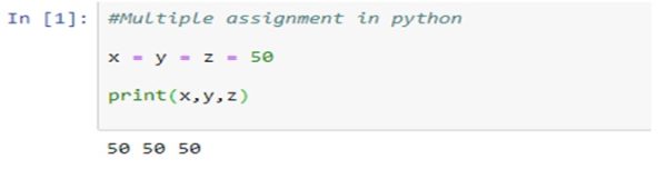 python multiple value assignment